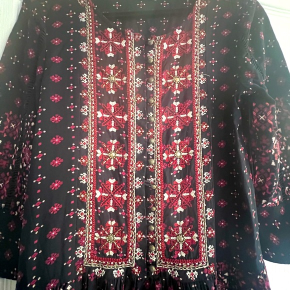 Like New Anthropologie Vanessa Virginia Kaleidoscope embroidered dress M Medium - Picture 4 of 5